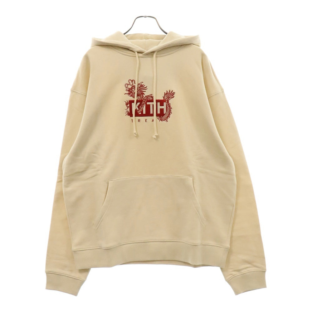KITH(キス) トリーツ イヤー オブ ザ ドラゴン ウィリアムズ III プルオーバーフーディ パーカー ベージュ/レッド