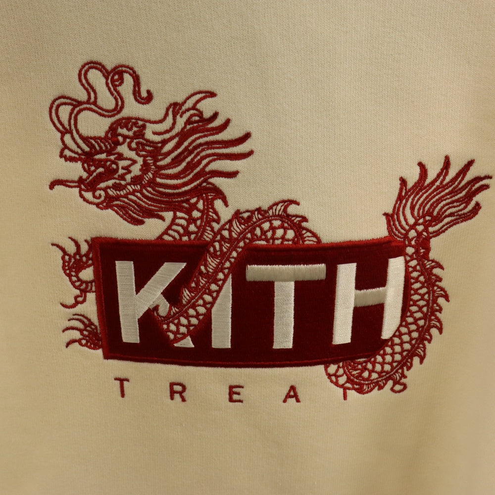 KITH(キス) トリーツ イヤー オブ ザ ドラゴン ウィリアムズ III プルオーバーフーディ パーカー ベージュ/レッド
