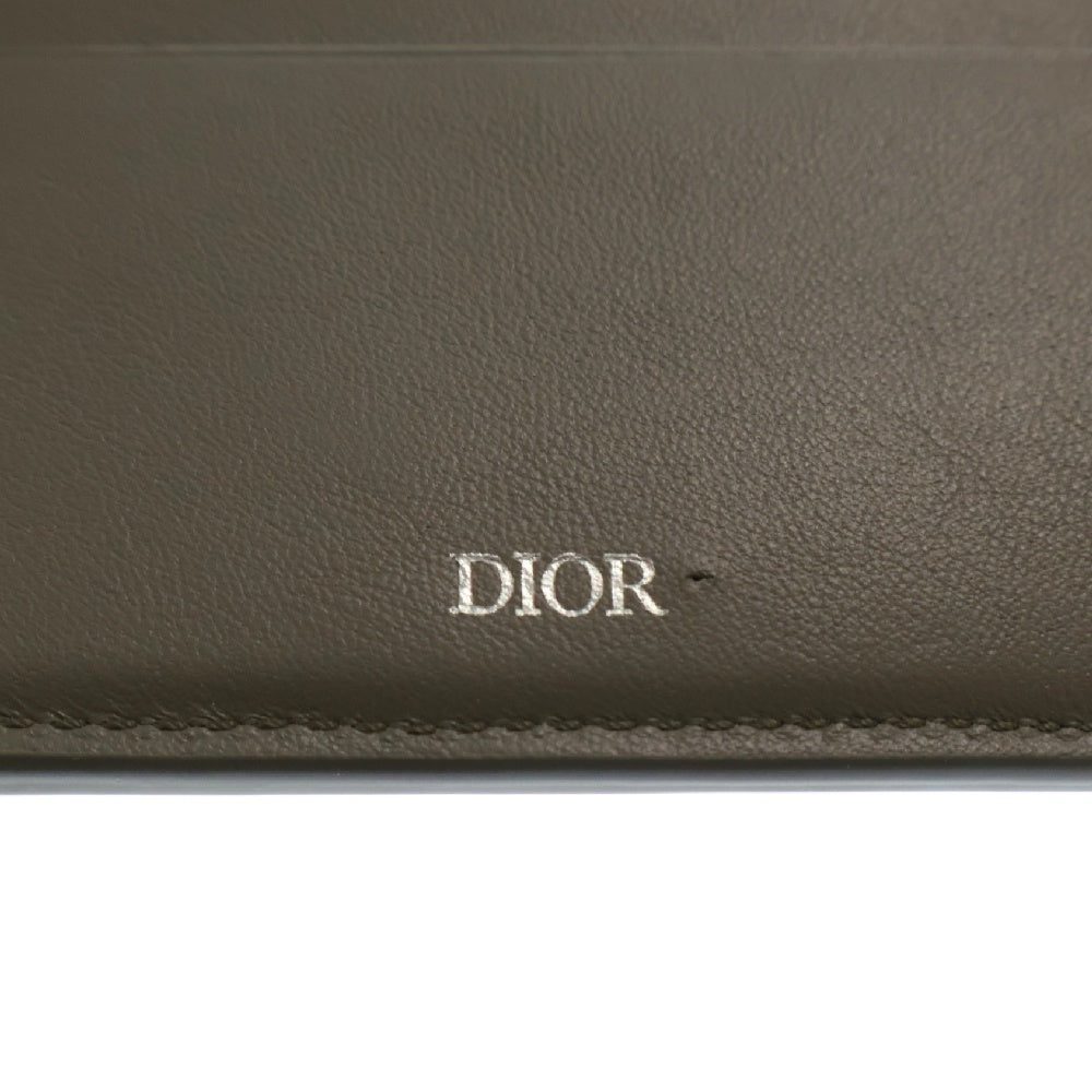 DIOR(ディオール) ロゴ刺繍 二つ折り コンパクトウォレット 財布 カーキ 2ESBC027MDE