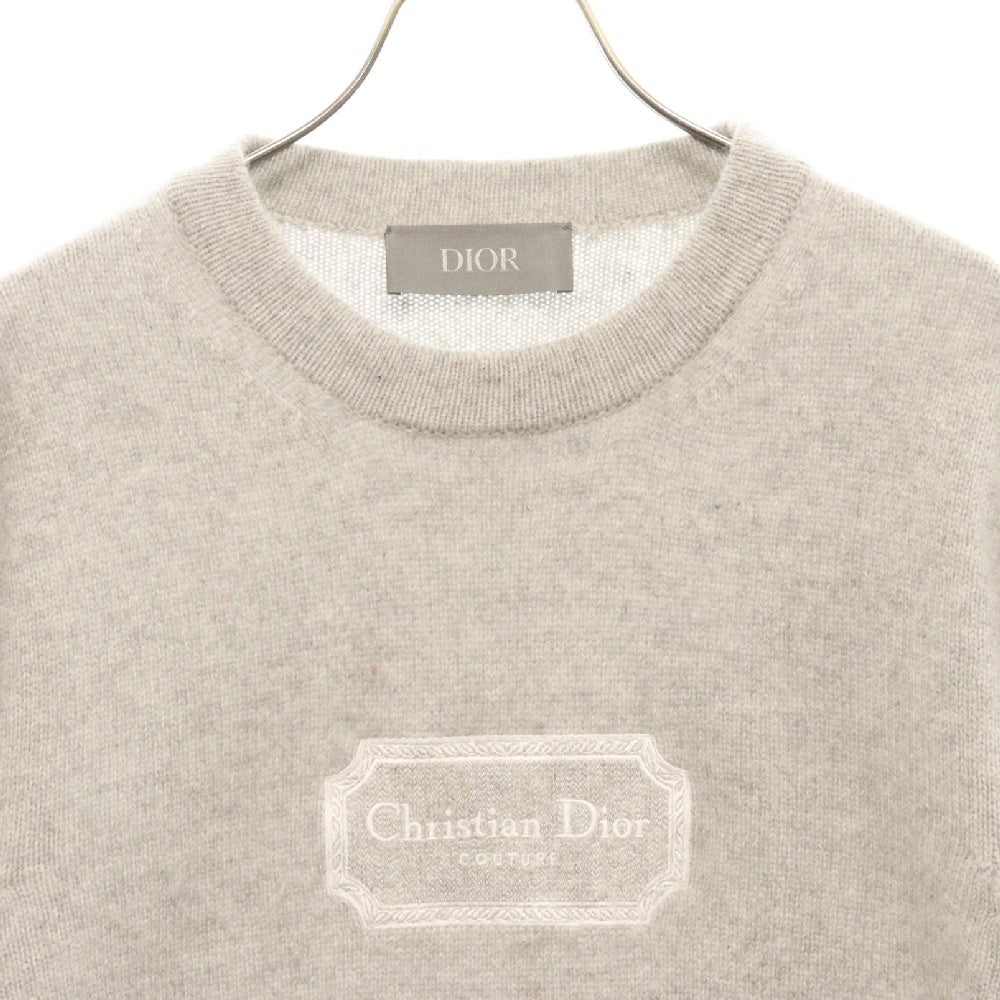 DIOR(ディオール) 24SS COUTUREパッチ カシミアジャージーニットセーター グレー 243M645AT474