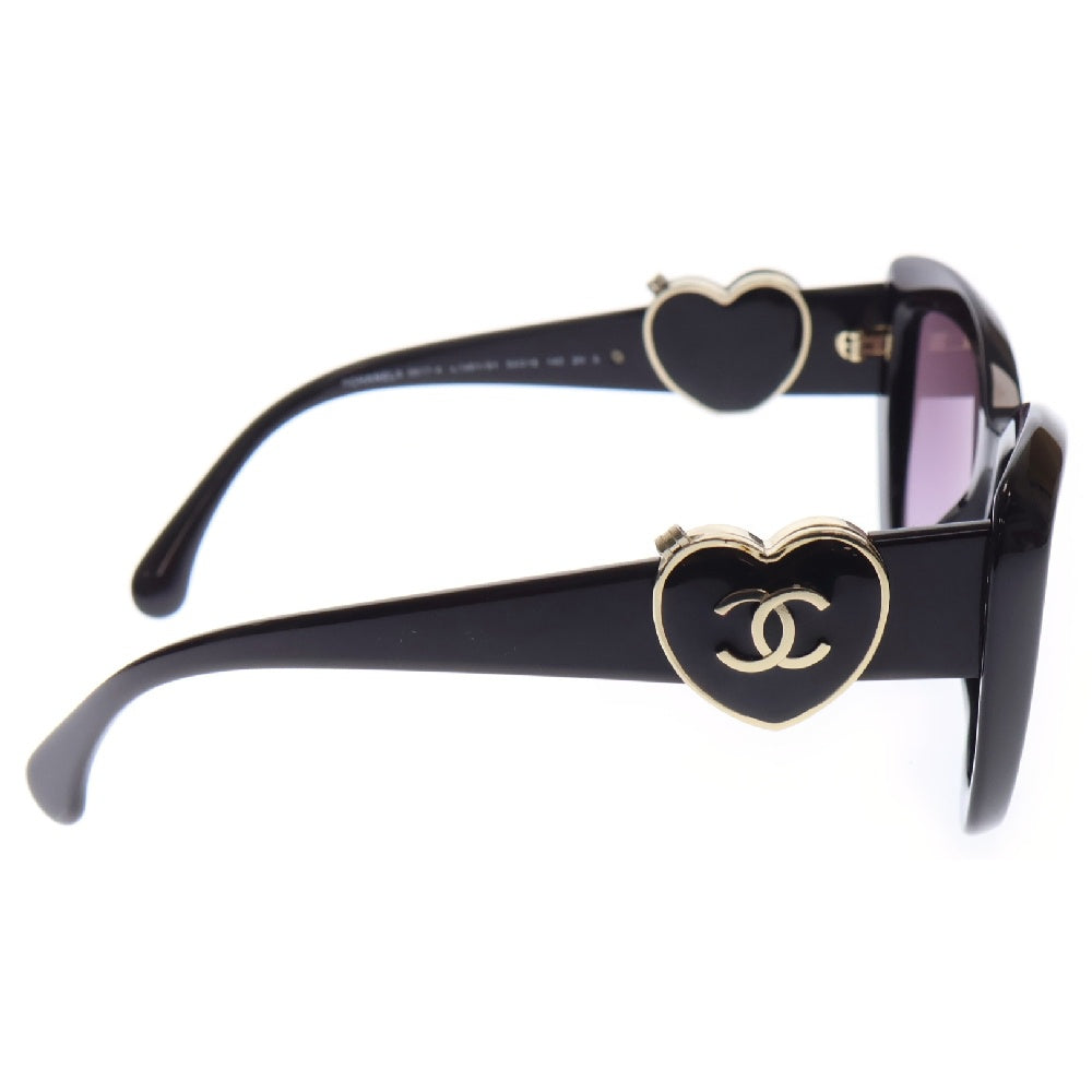 CHANEL(シャネル) ココマーク ハート テンプルミラー サングラス オーバルレンズ ボルドー アイウェア 5517-A