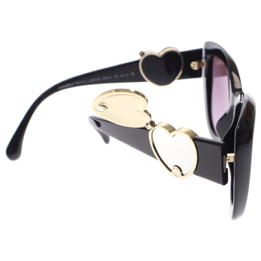 CHANEL(シャネル) ココマーク ハート テンプルミラー サングラス オーバルレンズ ボルドー アイウェア 5517-A