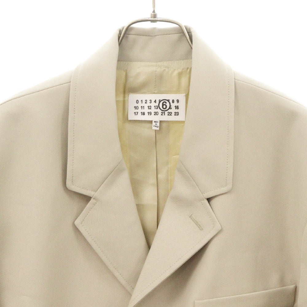 MM6 Maison Margiela(エムエムシックスメゾンマルジェラ) ボックスシルエット オーバーサイズ シングルジャケット ホワイト S62BN0083 S78357