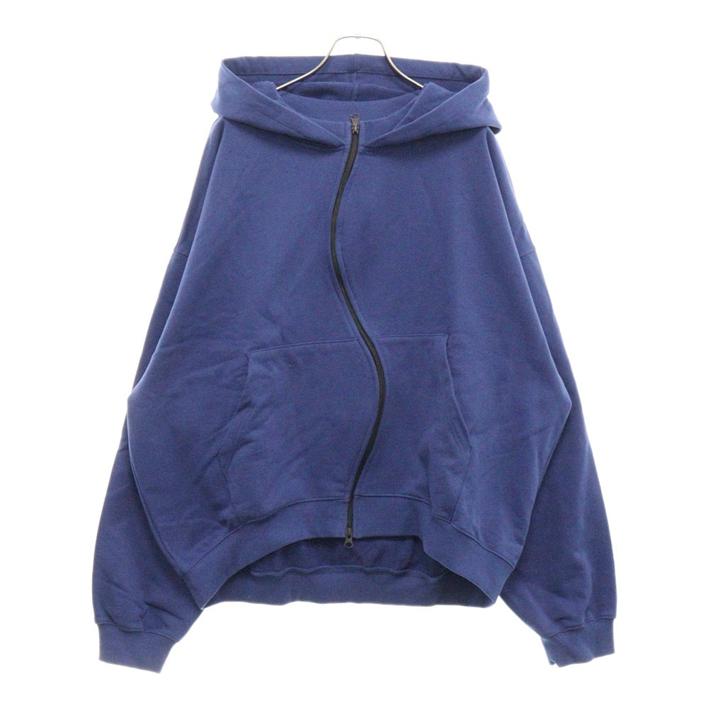 FFFPOSTALSERVICE(トリプルエフポスタルサービス) ROUND HEM CURVED ZIP-UP HOODIE ラウンドヘム カーブジップアップフーディ ブルー パーカー