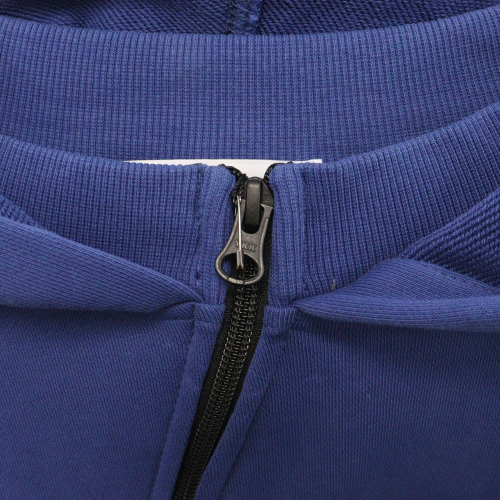 FFFPOSTALSERVICE(トリプルエフポスタルサービス) ROUND HEM CURVED ZIP-UP HOODIE ラウンドヘム カーブジップアップフーディ ブルー パーカー