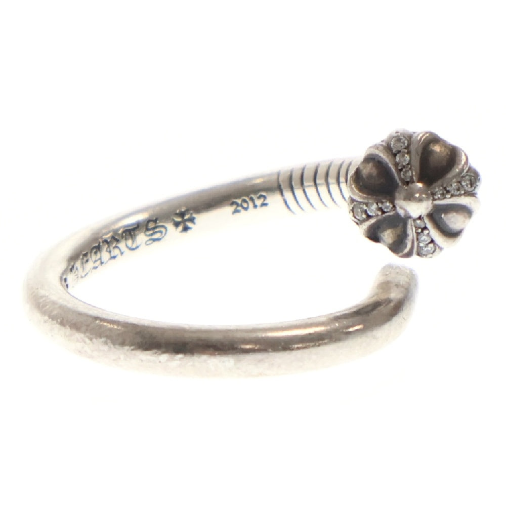 CHROME HEARTS(クロムハーツ) NAIL CRSBALL P/D ネイルクロスボール パヴェダイヤ シルバーリング 17号