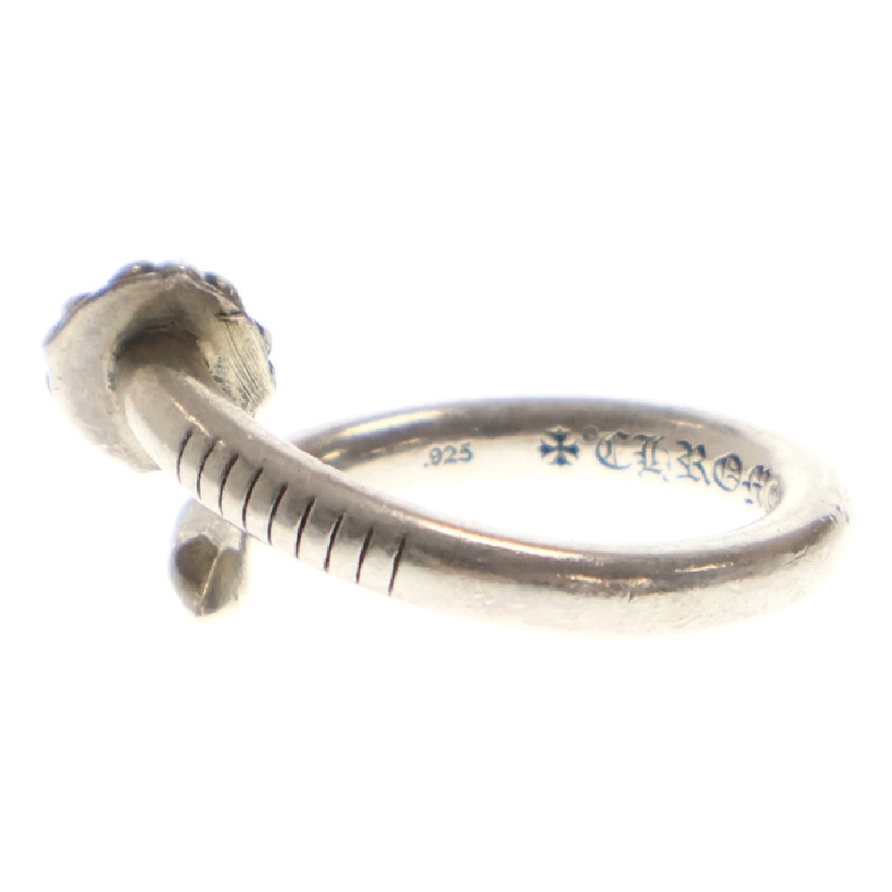 CHROME HEARTS(クロムハーツ) NAIL CRSBALL P/D ネイルクロスボール パヴェダイヤ シルバーリング 17号