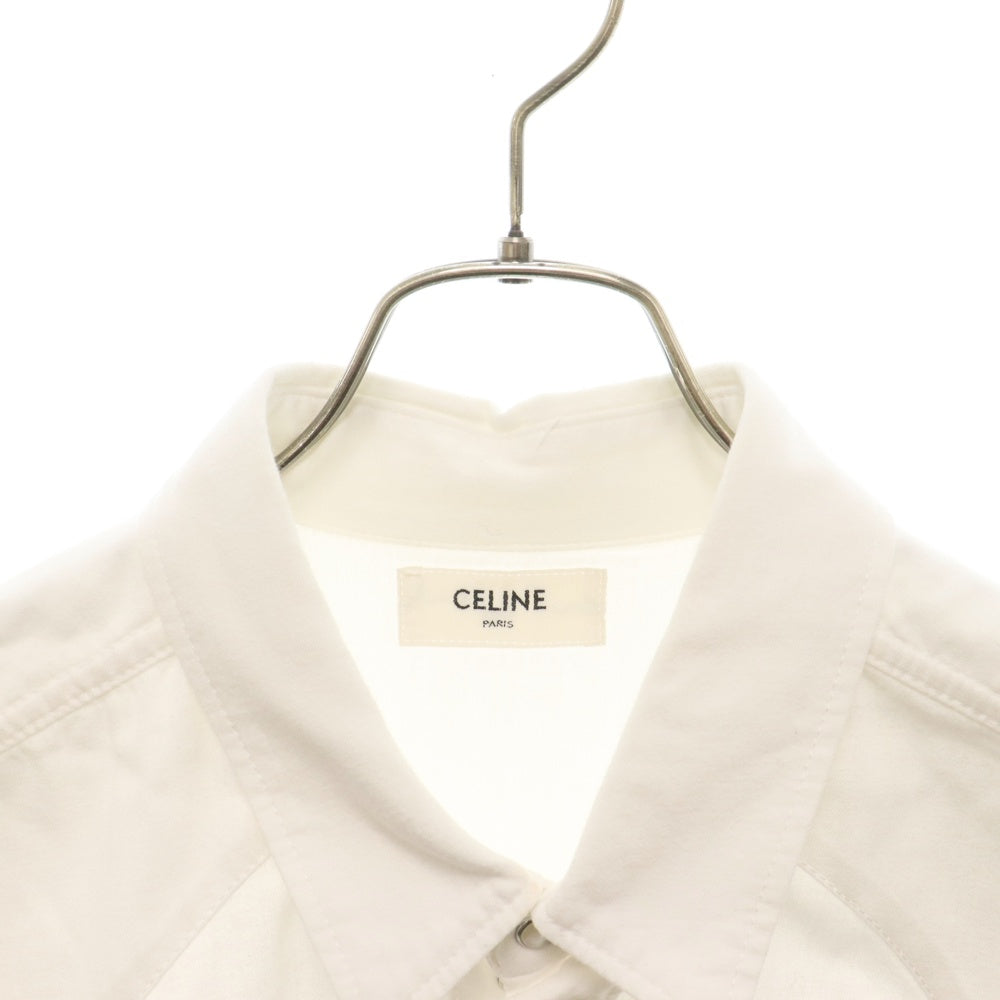 CELINE(セリーヌ) カウボーイ ペインターシャツ オーバーサイズ長袖シャツ ホワイト 2T217617Q