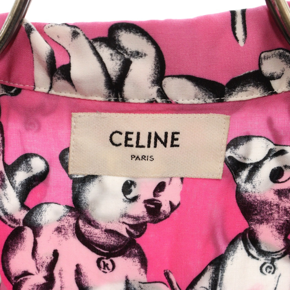CELINE(セリーヌ) 22SS by Hedi Slimane 2C730307Q アーティストプリント ハワイアンオープンカラー半袖シャツ ピンク