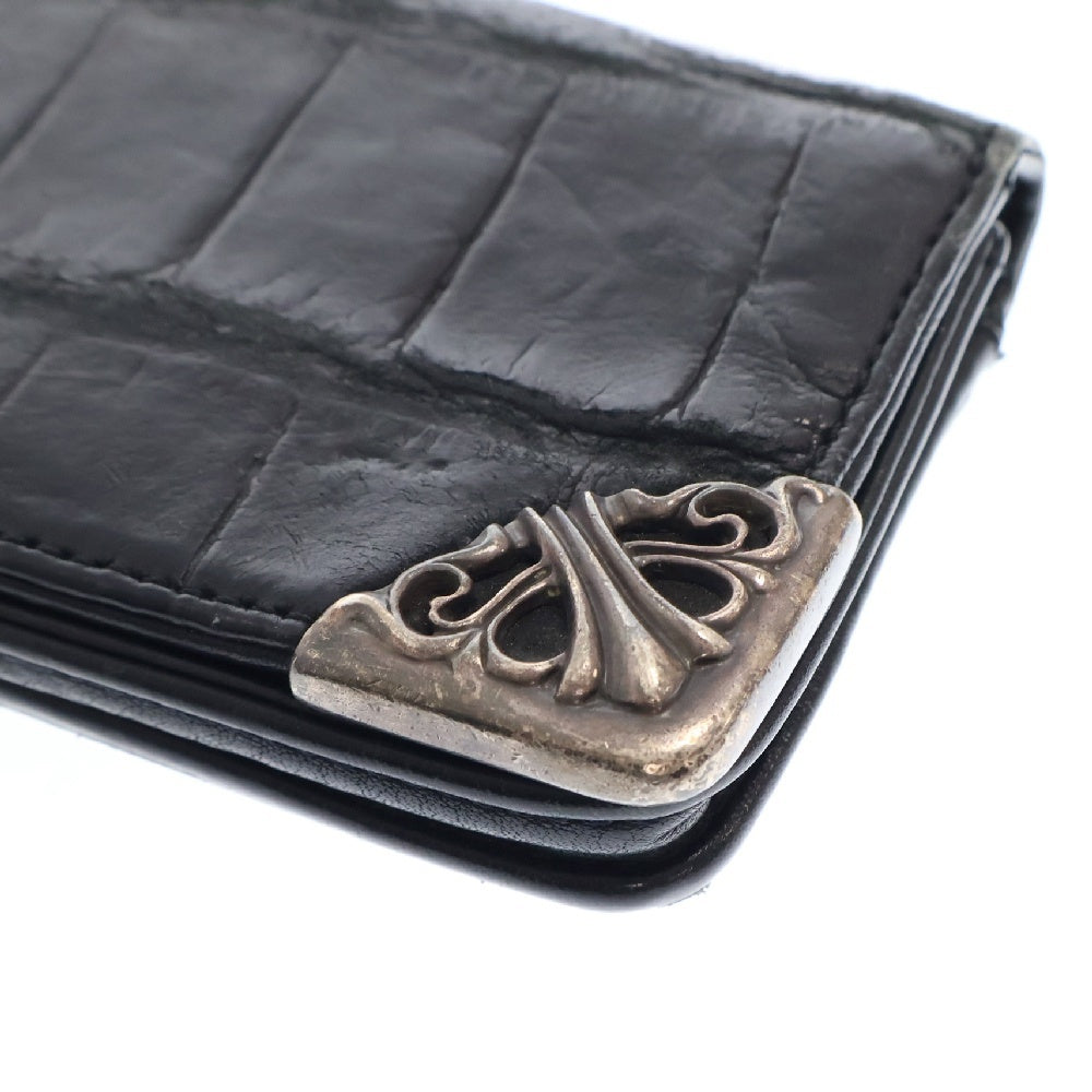 CHROME HEARTS(クロムハーツ) LNG SNGL FLD TIPS ALLIGATOR シングルフォールド アリゲーター ウォレット長財布 ロングウォレット ブラック