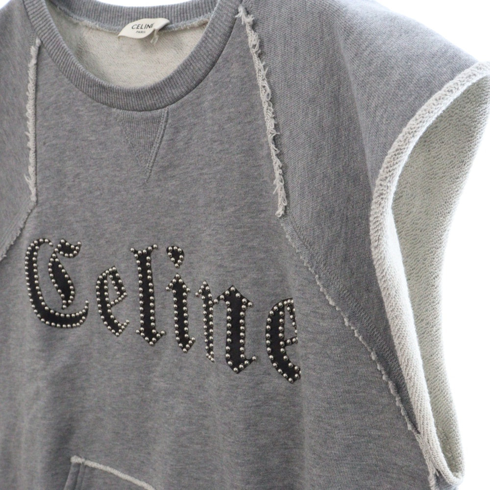 CELINE(セリーヌ) ロゴスタッズ ノースリーブ カットソー グレー 2Y556670Q