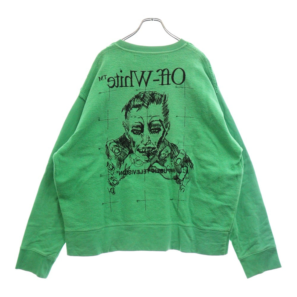 OFF-WHITE(オフホワイト) 19AW MIRKO ARTIST INCOMP CREWNECK エンブロイダリースウェットトレーナー グリーン OMBA037F19E30018