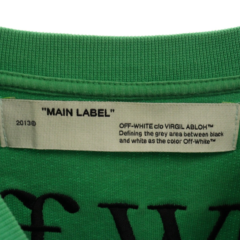 OFF-WHITE(オフホワイト) 19AW MIRKO ARTIST INCOMP CREWNECK エンブロイダリースウェットトレーナー グリーン OMBA037F19E30018