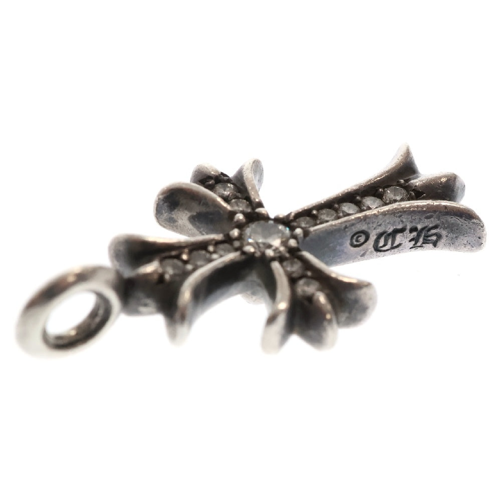 CHROME HEARTS(クロムハーツ) TNY CRSF P DMND タイニーファットクロス PAVEダイヤ ペンダント シルバーネックレストップ シルバー