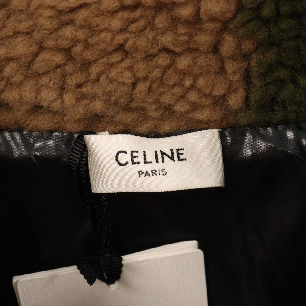 CELINE(セリーヌ) 22SS バイマテリアル カモフラージュフリースブルゾン 2Y579893L ジャケット ブラック/ブラウン
