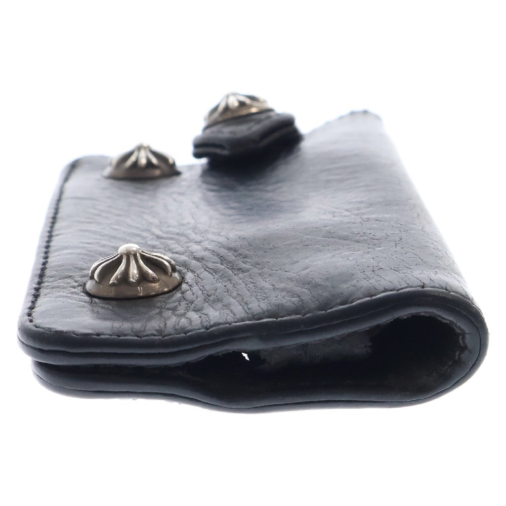 CHROME HEARTS(クロムハーツ) KEY CASE クロスボールボタンレザーキーケース ブラック/シルバー