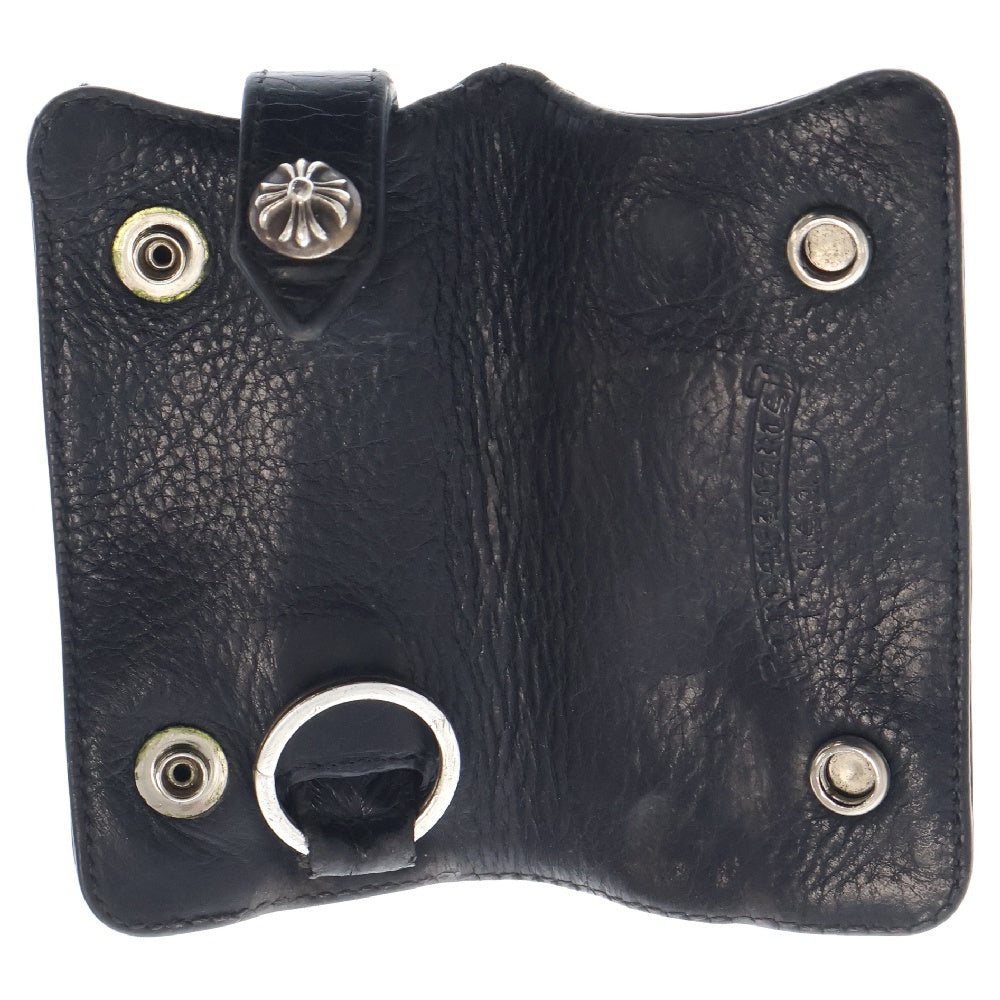 CHROME HEARTS(クロムハーツ) KEY CASE クロスボールボタンレザーキーケース ブラック/シルバー
