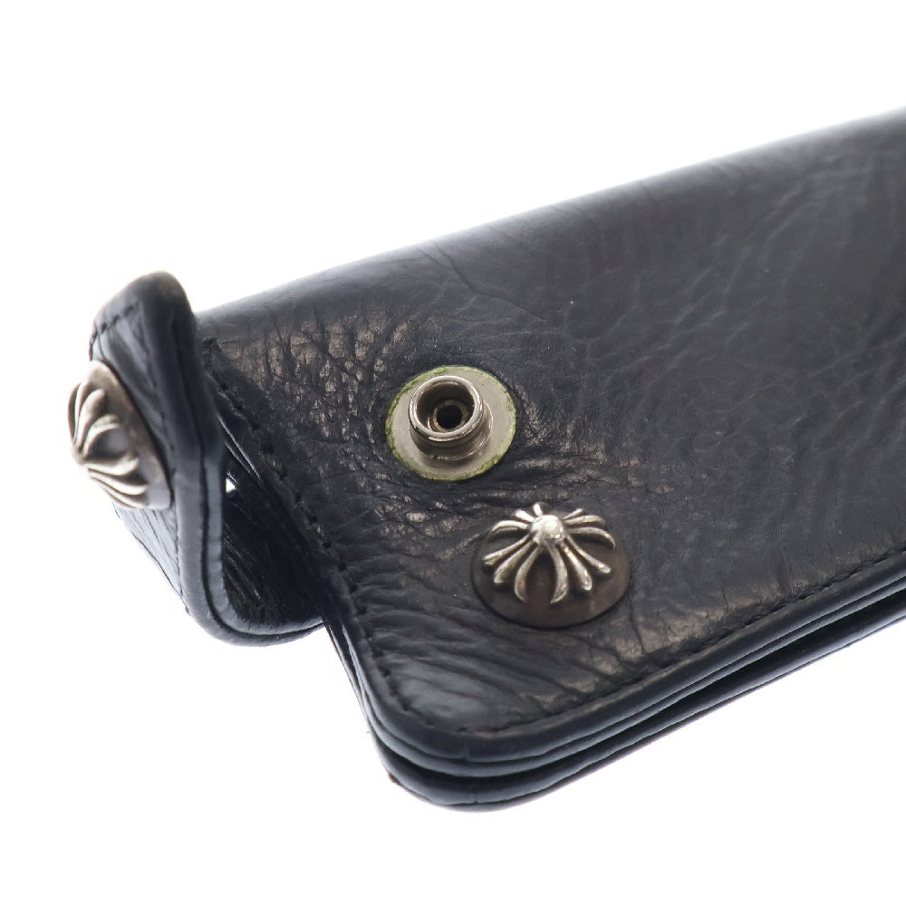 CHROME HEARTS(クロムハーツ) KEY CASE クロスボールボタンレザーキーケース ブラック/シルバー