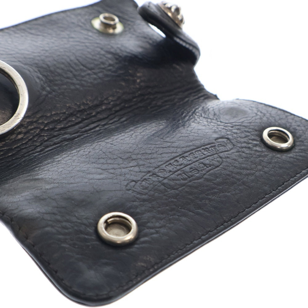 CHROME HEARTS(クロムハーツ) KEY CASE クロスボールボタンレザーキーケース ブラック/シルバー