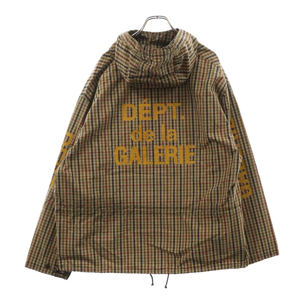 GALLERY DEPT.(ギャラリーデプト) French Logo Riley Anorak Jacket フレンチロゴ ライリーアノラックジャケット チェック柄 ロゴプリント プルオーバーパーカー ブラウン