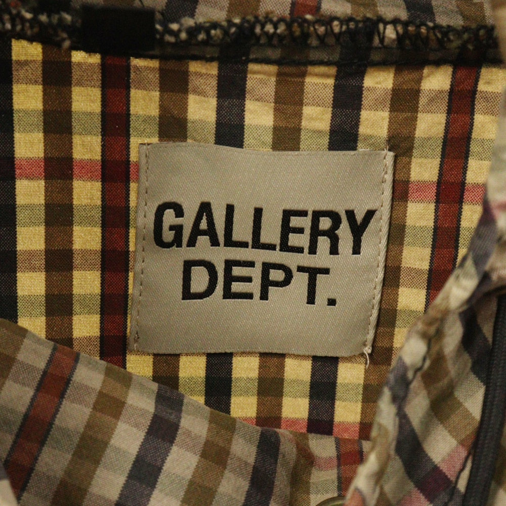 GALLERY DEPT.(ギャラリーデプト) French Logo Riley Anorak Jacket フレンチロゴ ライリーアノラックジャケット チェック柄 ロゴプリント プルオーバーパーカー ブラウン