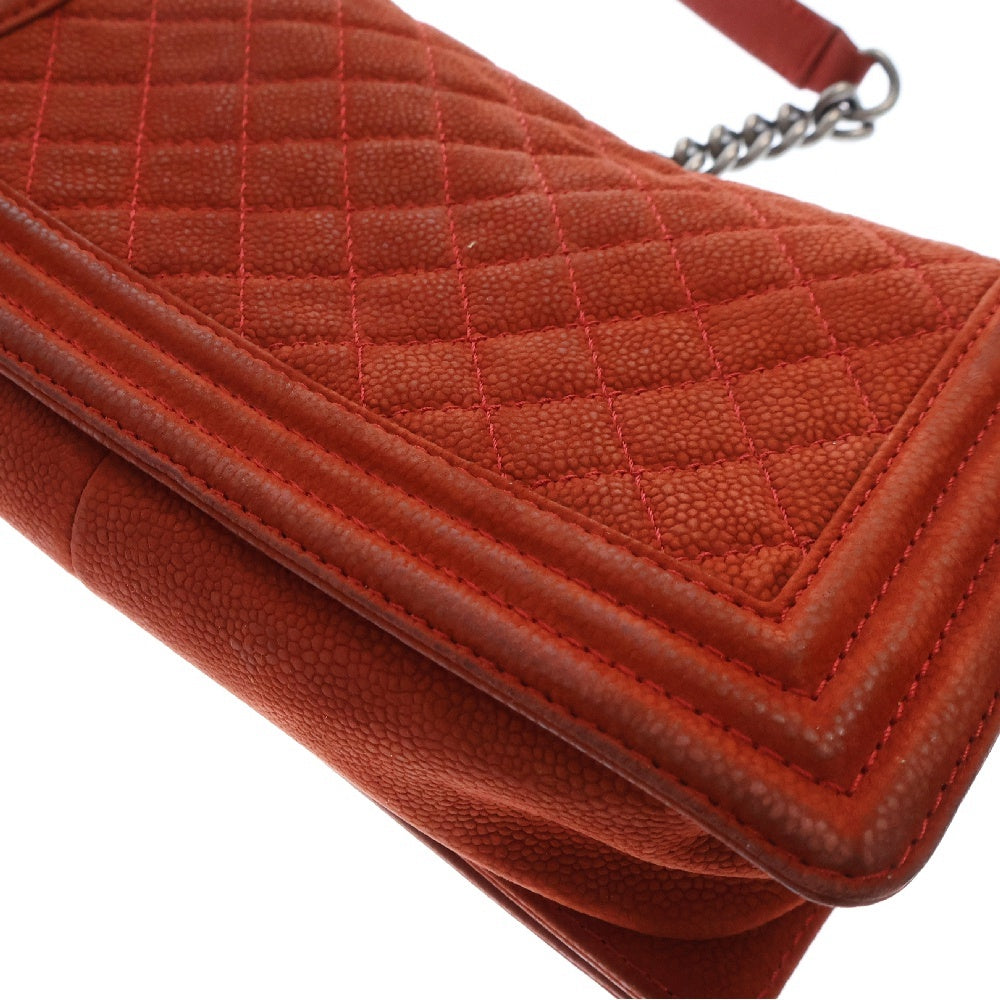 CHANEL(シャネル) ボーイシャネル25 キャビアスキンチェーンショルダーバッグ レッド