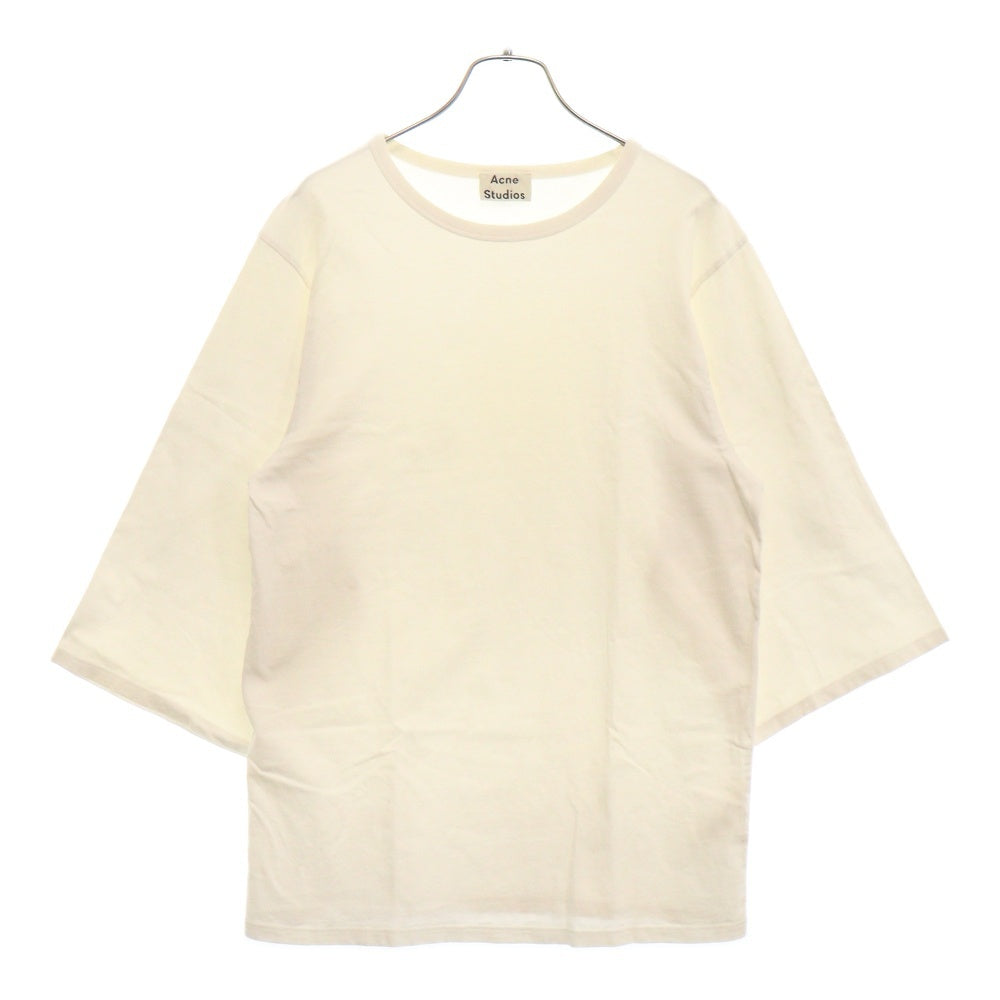 Acne Studios(アクネ ストゥディオズ) クルーネック コットン7分袖Tシャツ カットソー ホワイト 25K166