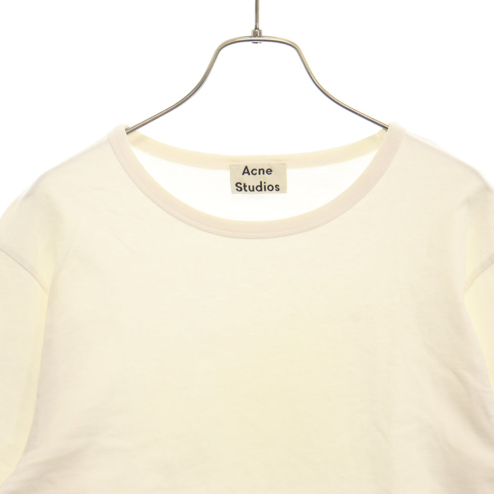 Acne Studios(アクネ ストゥディオズ) クルーネック コットン7分袖Tシャツ カットソー ホワイト 25K166