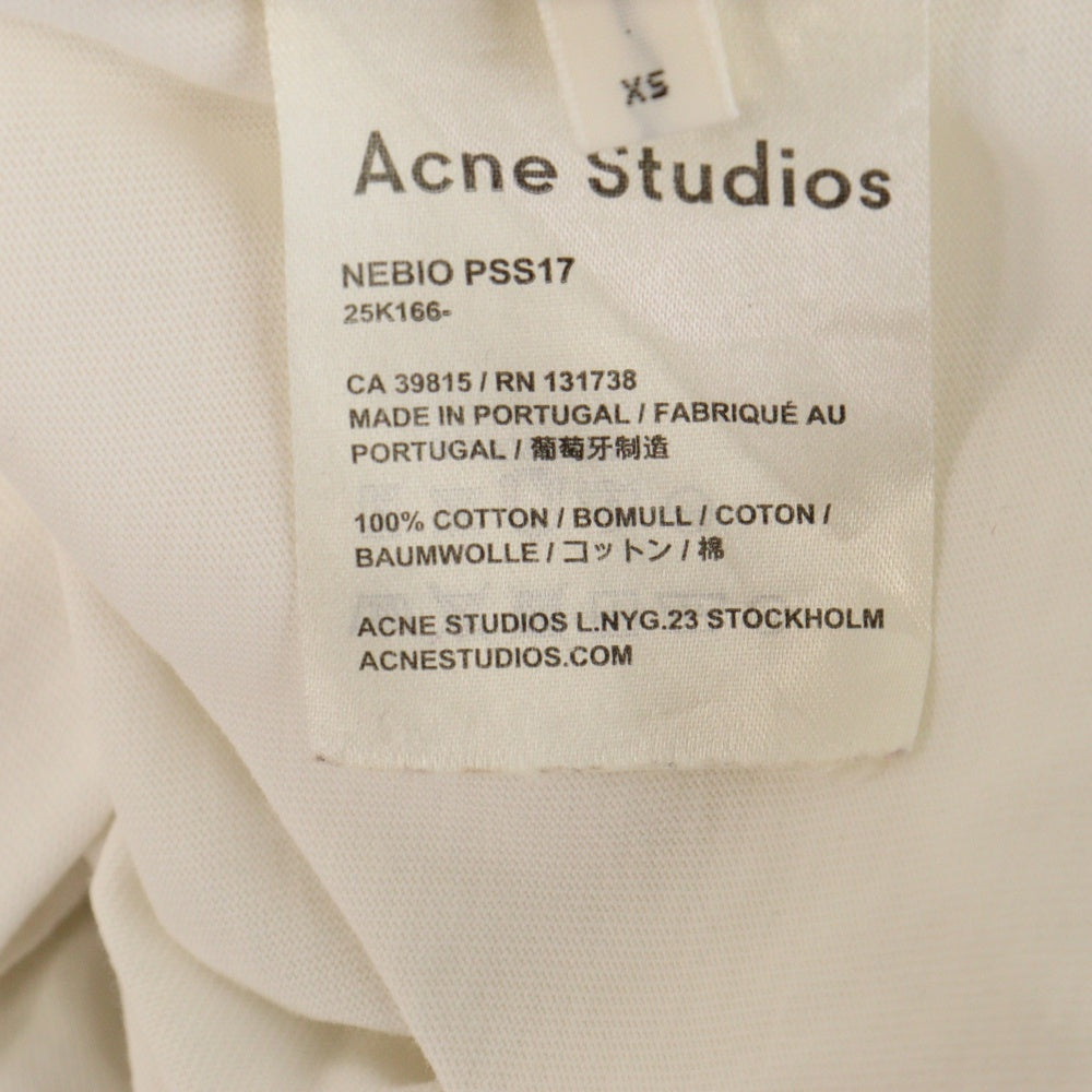 Acne Studios(アクネ ストゥディオズ) クルーネック コットン7分袖Tシャツ カットソー ホワイト 25K166