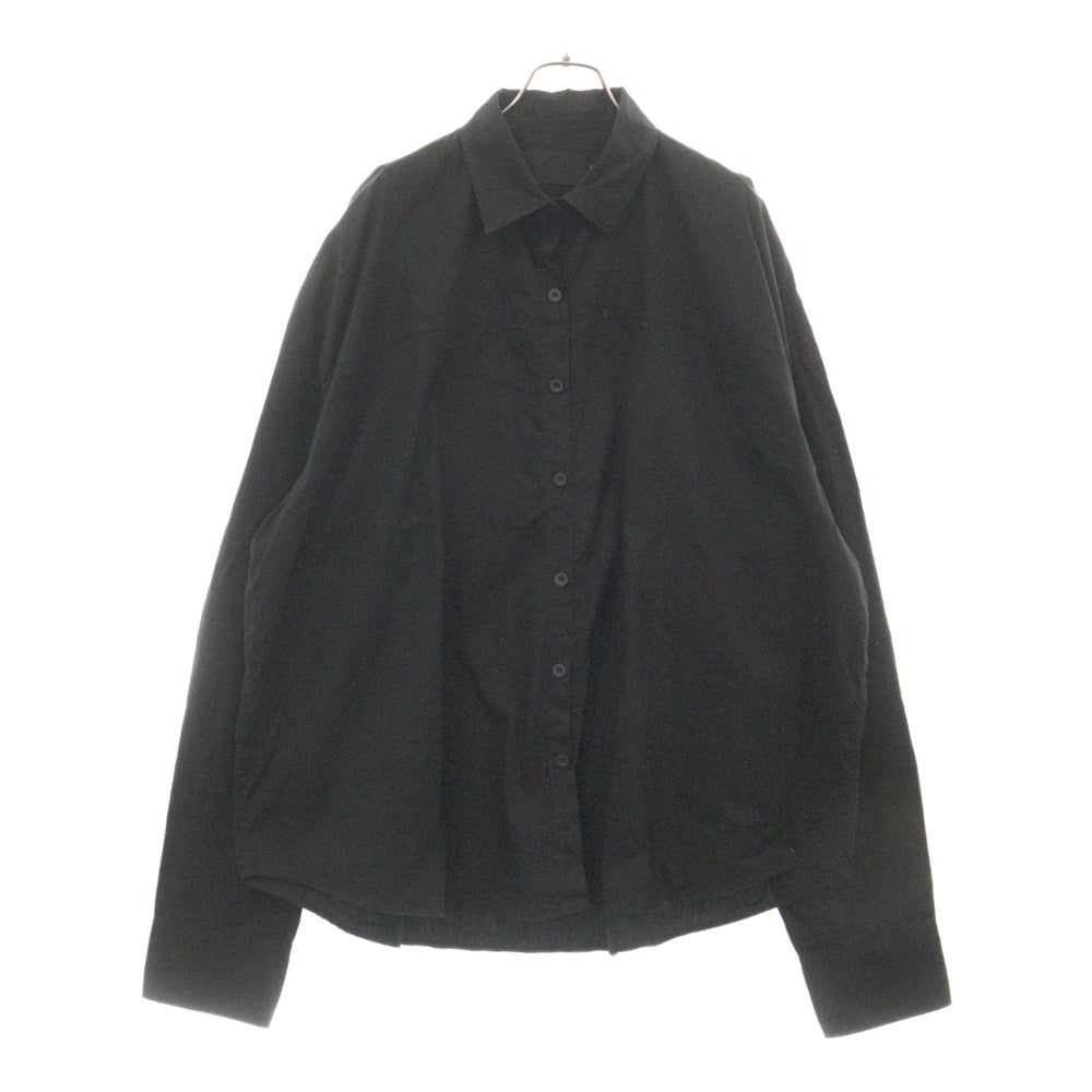 VEINDALS(ヴェインダルス) OUTWEAR LARGE FIT BACK NECK PRINT SHIRTS ラージフィット バックネックプリント 長袖シャツ ブラック