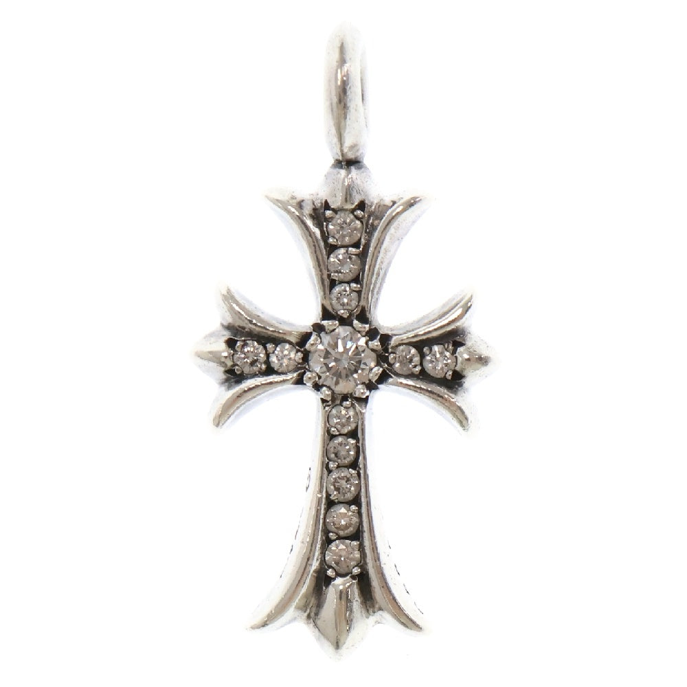 CHROME HEARTS(クロムハーツ) TNY CRSF P DMND タイニーファットクロス PAVEダイヤ ペンダント シルバーネックレストップ シルバー