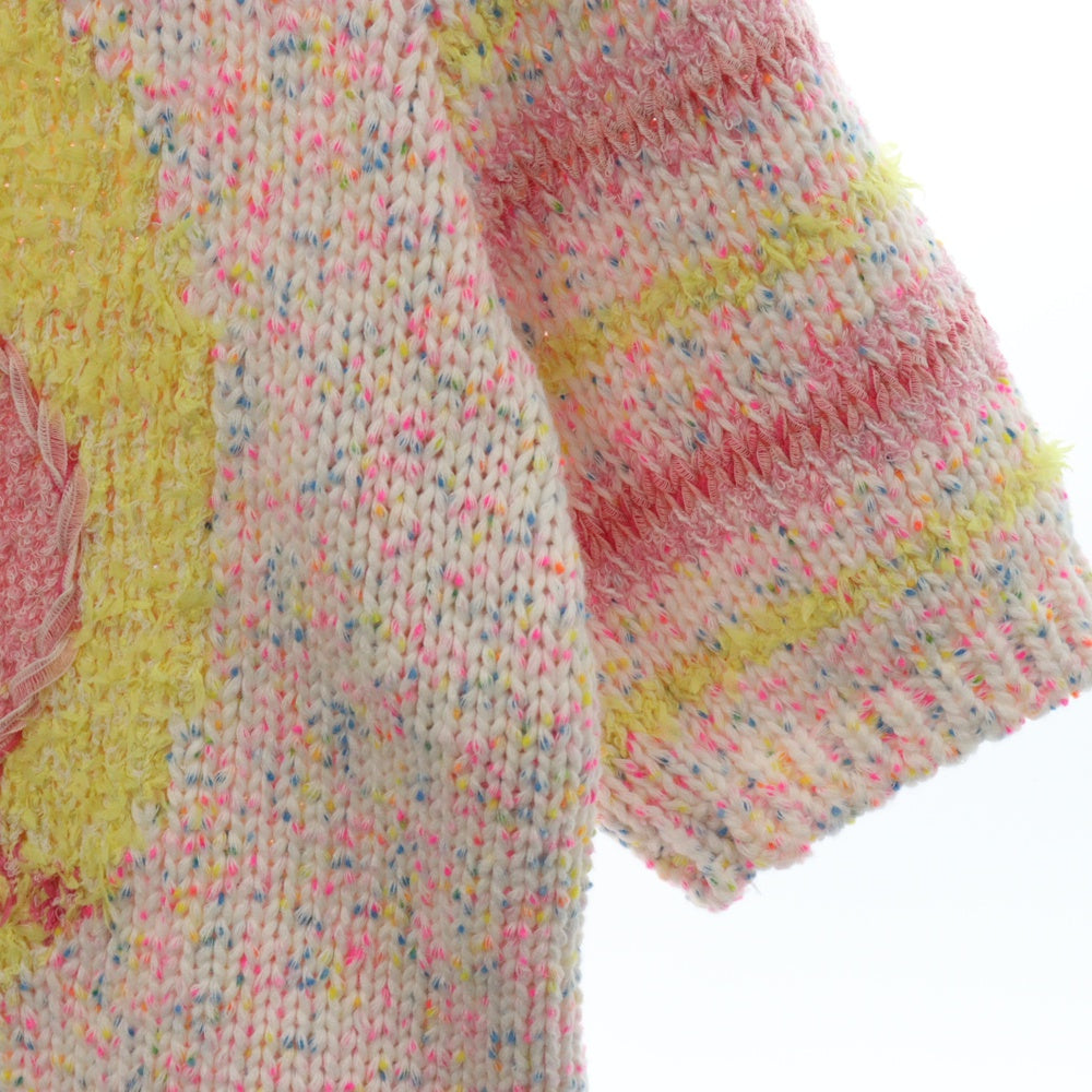CHANEL(シャネル) Cotton Mixed Fiber Pullover P76579 ハートデザイン レディース クロップド マルチカラー 半袖ニット
