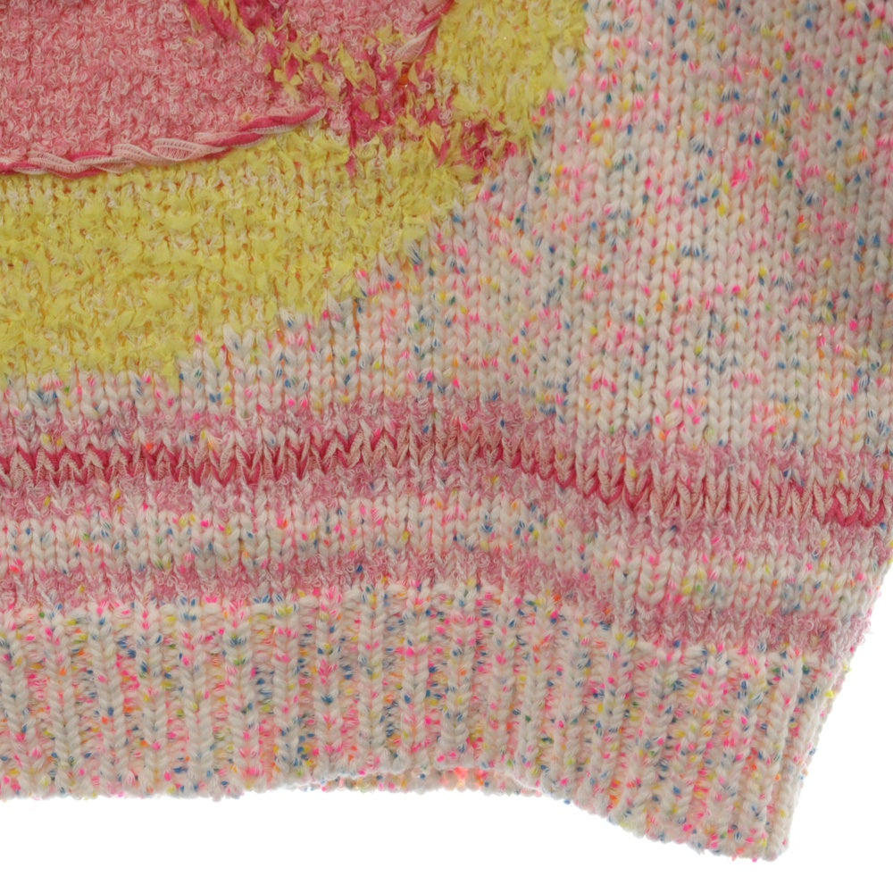 CHANEL(シャネル) Cotton Mixed Fiber Pullover P76579 ハートデザイン レディース クロップド マルチカラー 半袖ニット