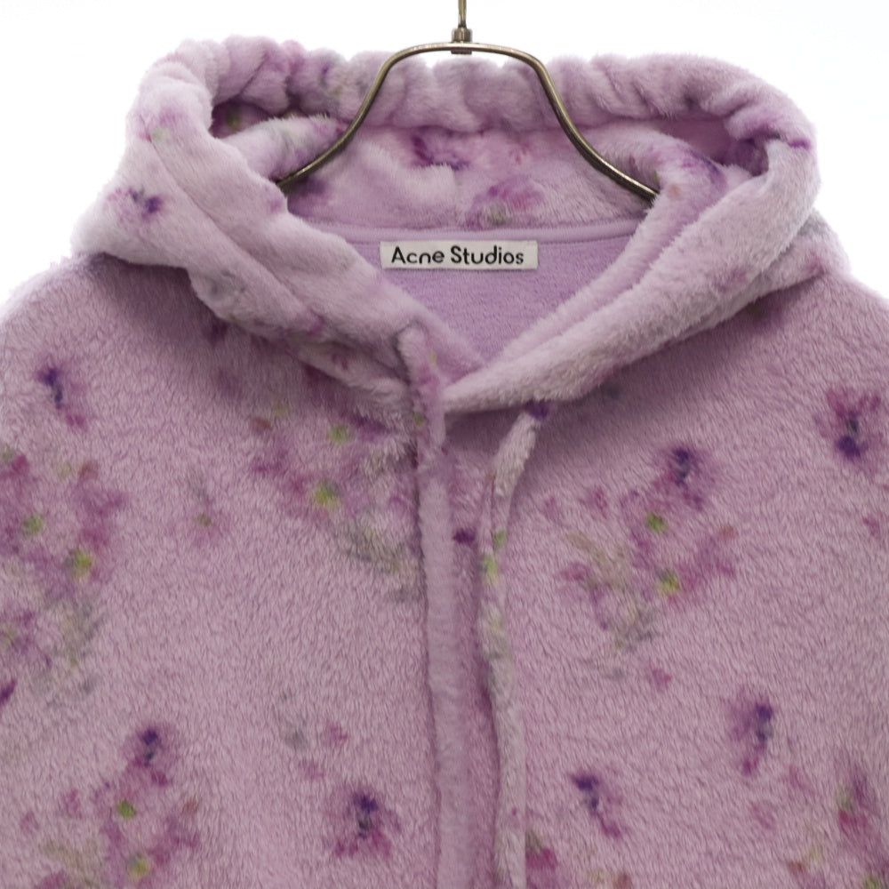 Acne Studios(アクネ ストゥディオズ) FLORAGATAN13 Teddy hooded sweatshirt FN-WN-SWEA000212 テディ フーデッド スウェット フリース パープル レディース