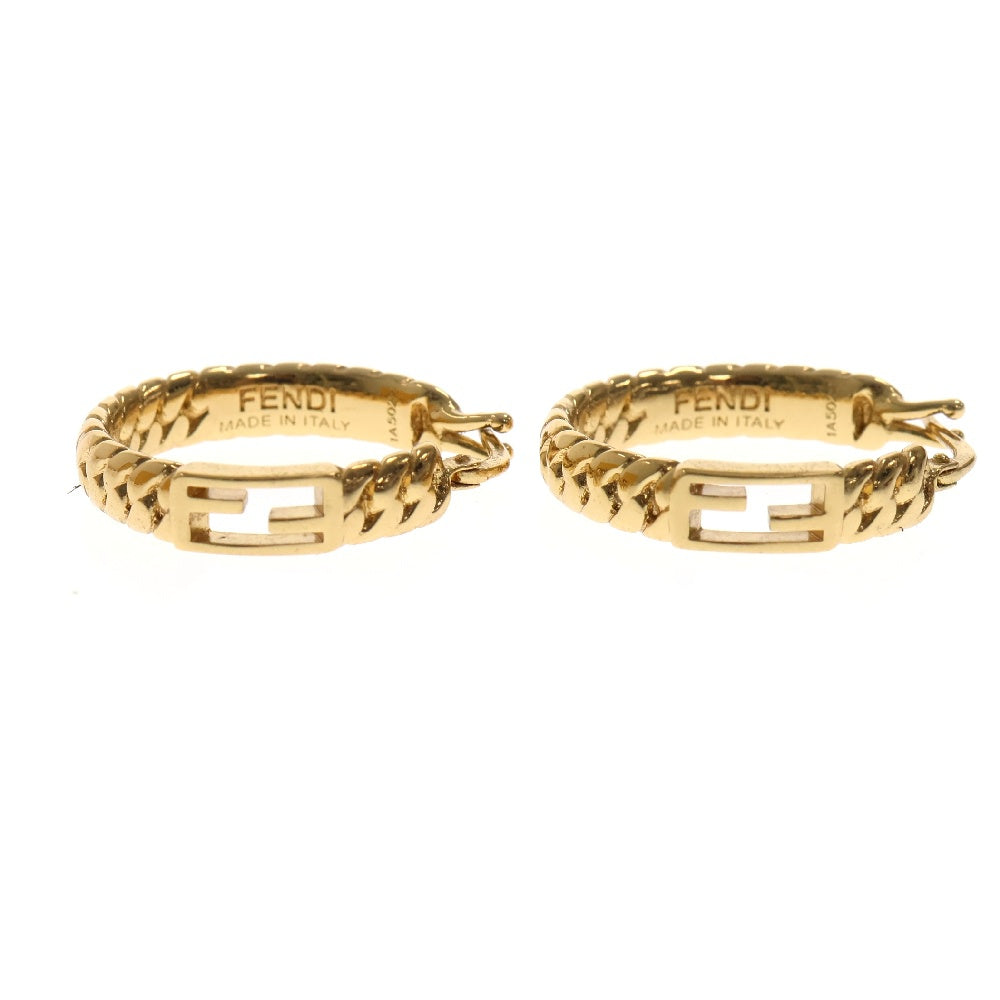 FENDI(フェンディ) FFロゴ バゲット フープピアス ゴールド