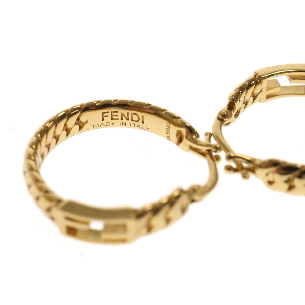 FENDI(フェンディ) FFロゴ バゲット フープピアス ゴールド