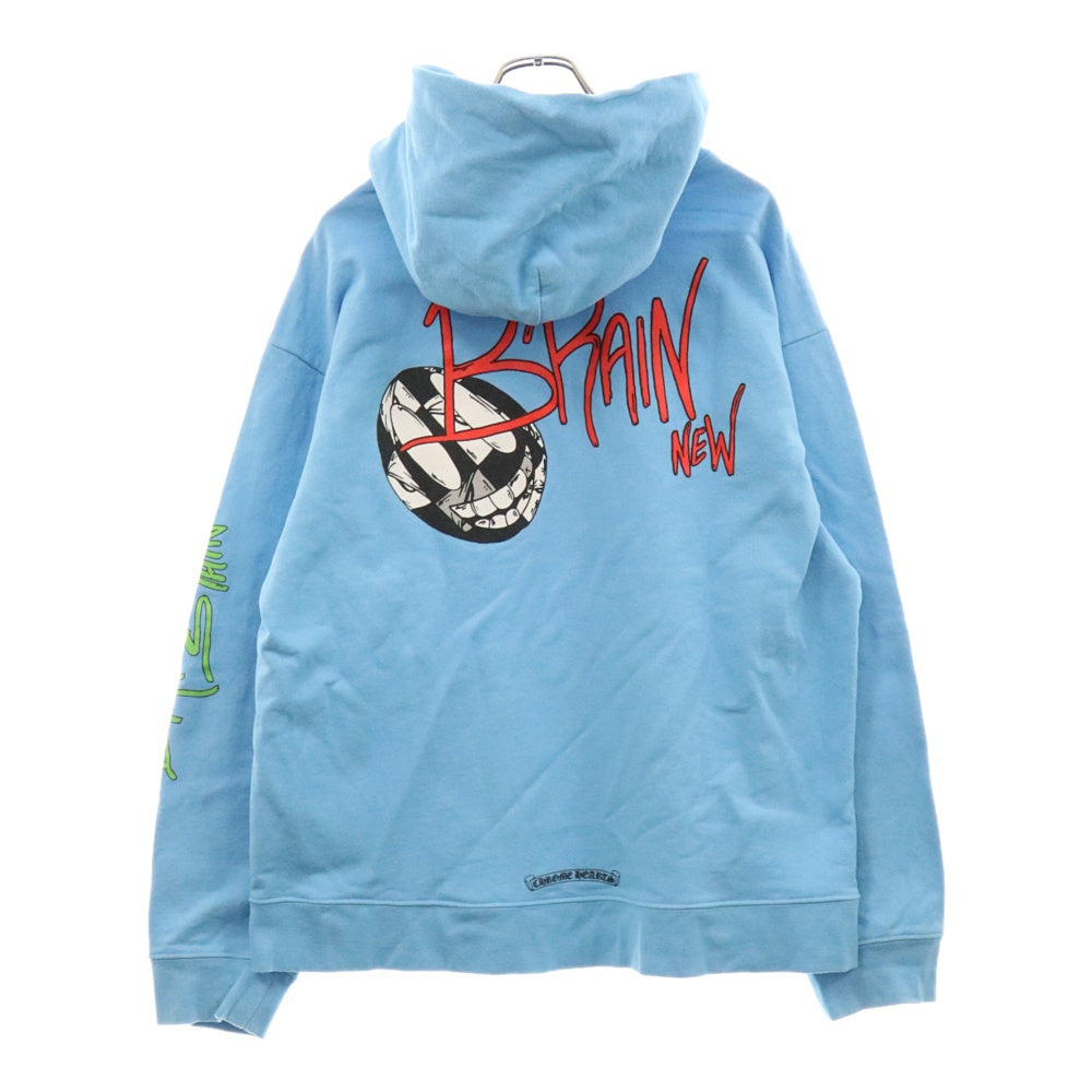 CHROME HEARTS(クロムハーツ) 24SS ×MATTY BOY BRAIN NEW PULLOVER HOODIE マッティボーイ ブレインニュー プリントフーディー プルオーバーパーカー ブルー