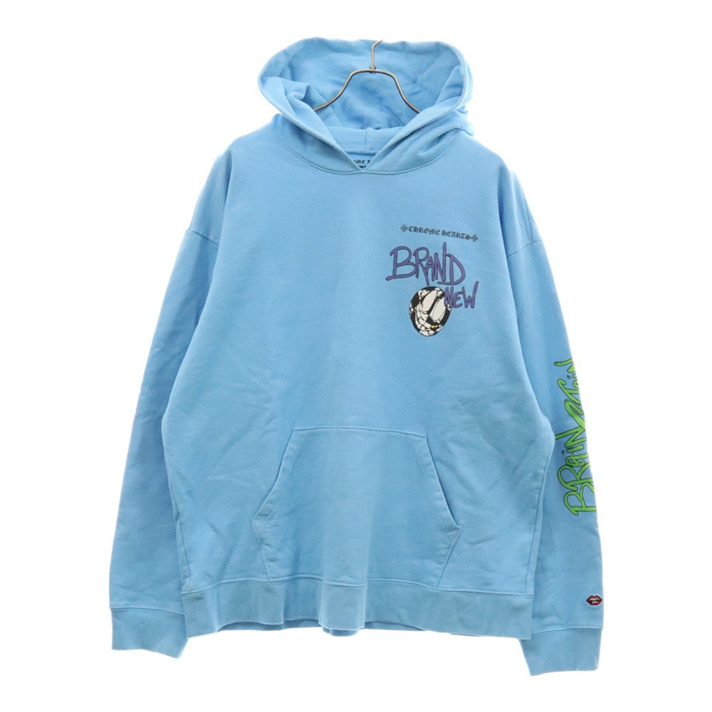 CHROME HEARTS(クロムハーツ) 24SS ×MATTY BOY BRAIN NEW PULLOVER HOODIE マッティボーイ ブレインニュー プリントフーディー プルオーバーパーカー ブルー
