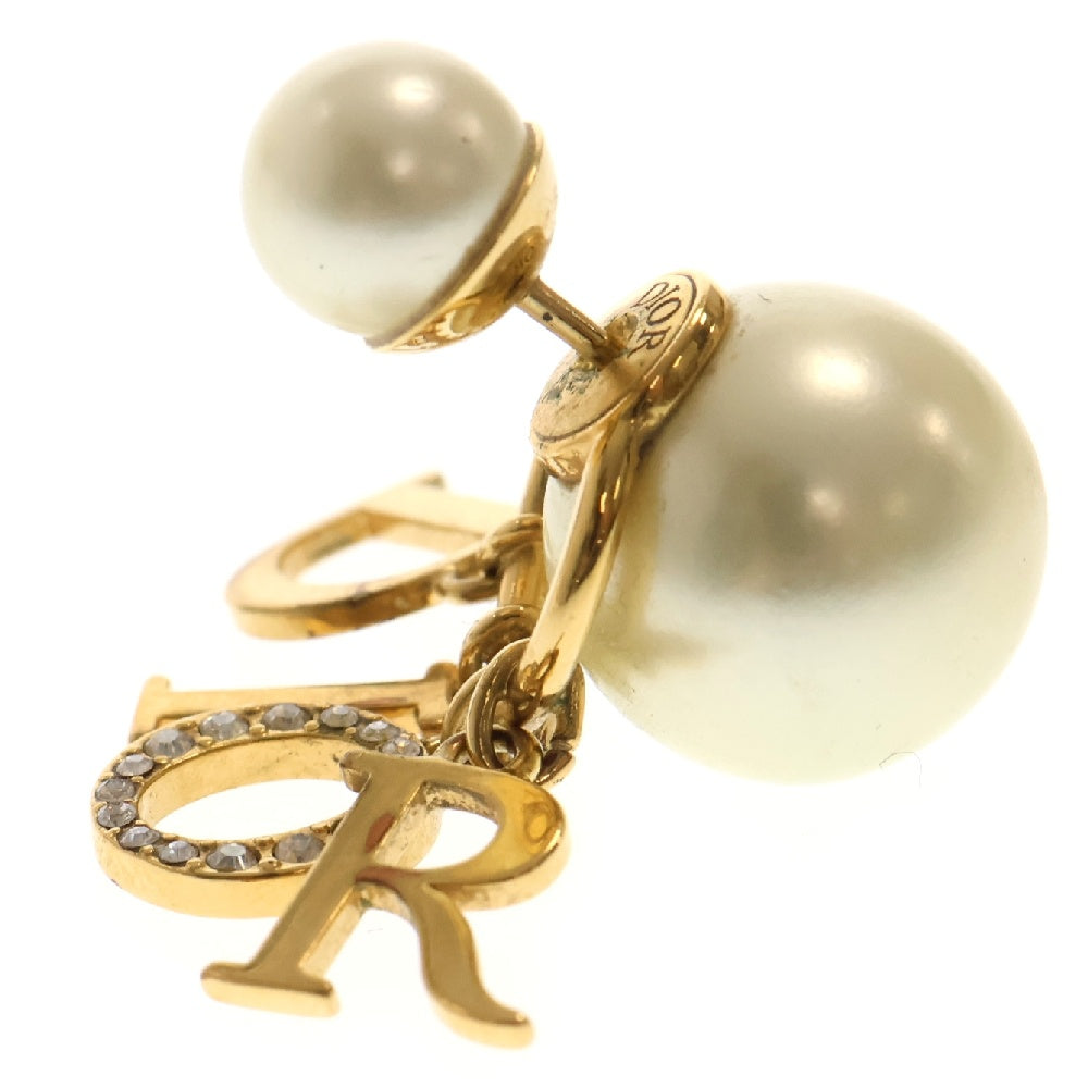 Christian Dior(クリスチャンディオール) TRIBALES トライバルラインストーンロゴピアス ゴールド レディースA3341660