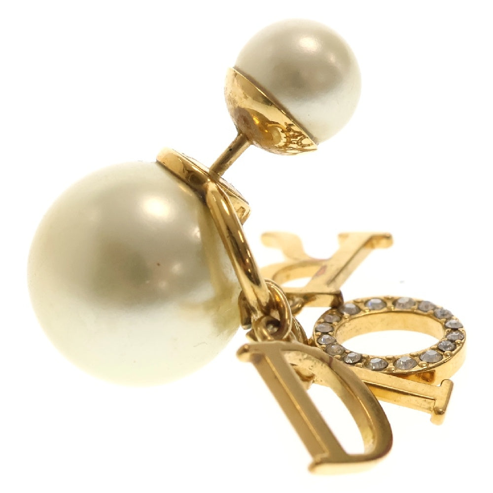 Christian Dior(クリスチャンディオール) TRIBALES トライバルラインストーンロゴピアス ゴールド レディースA3341660