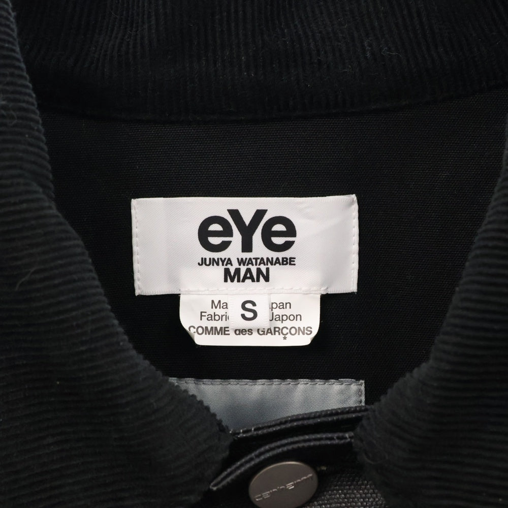 eYe COMME des GARCONS JUNYA WATANABE MAN(アイ コム デ ギャルソン ジュンヤ ワタナベ マン) 24SS カーハート ウレタンコーティング ワークチョアー カバーオールコート ブラック WM-J901