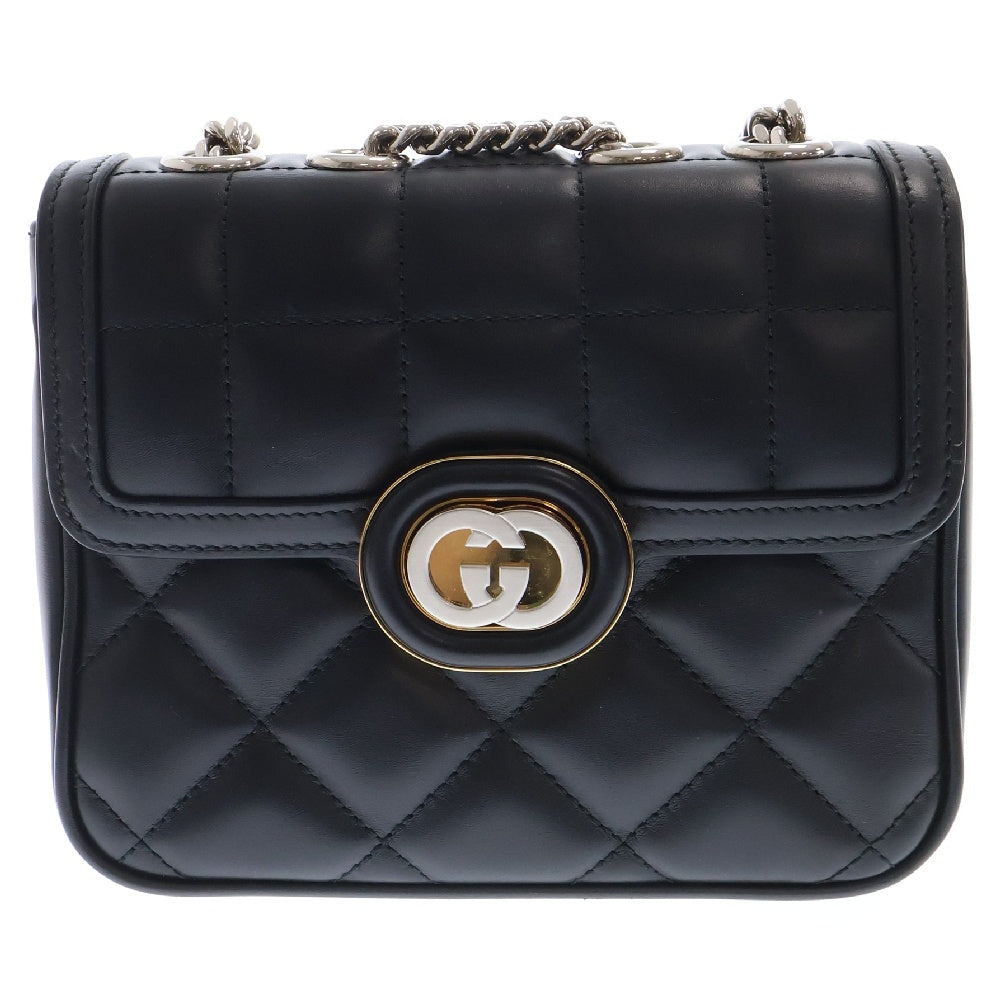 GUCCI(グッチ) Deco mini shoulder bag 741457 デコ ミニショルダーバッグ ブラック レザー