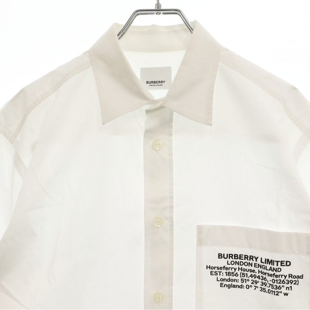 BURBERRY(バーバリー) ポケットロゴ 長袖シャツ ホワイト 8028220