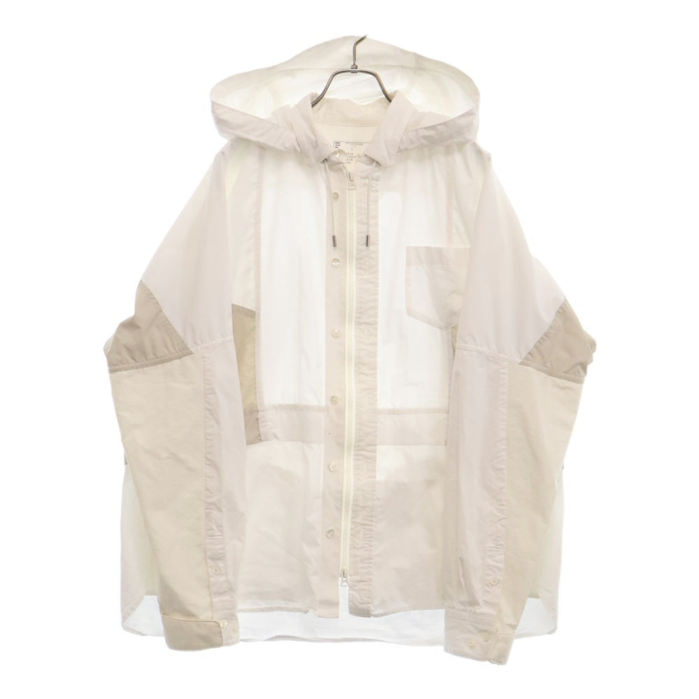 Sacai(サカイ) 21AW Cotton Poplin Shirt ジップパーカー ナイロンブルゾン ホワイト 21-02582M