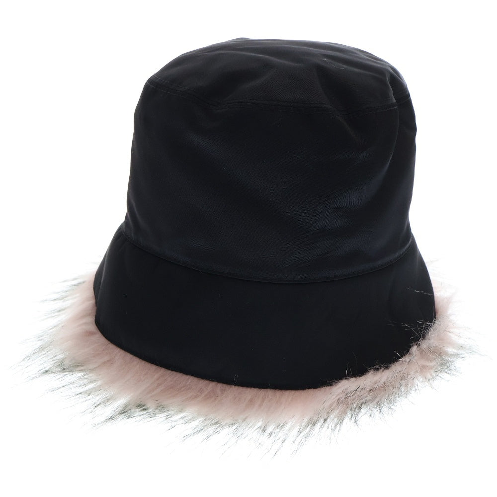 PRADA(プラダ) RE-NYLON FUR HAT リナイロン ファー バケットハット 帽子 ブラック レディース 1HC137 2DWS
