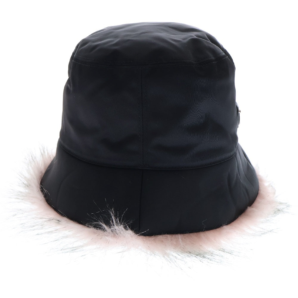 PRADA(プラダ) RE-NYLON FUR HAT リナイロン ファー バケットハット 帽子 ブラック レディース 1HC137 2DWS