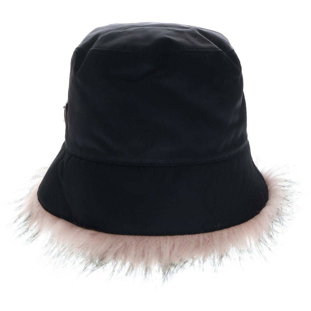 PRADA(プラダ) RE-NYLON FUR HAT リナイロン ファー バケットハット 帽子 ブラック レディース 1HC137 2DWS