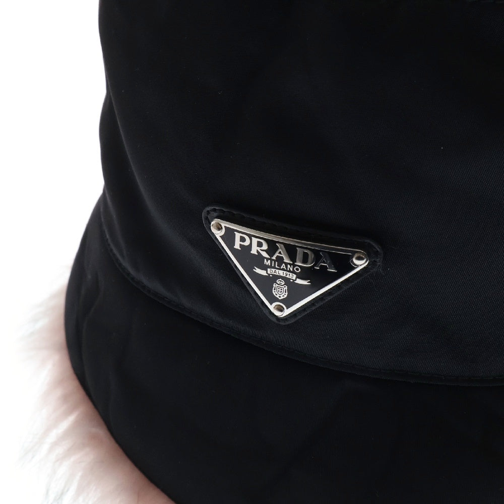 PRADA(プラダ) RE-NYLON FUR HAT リナイロン ファー バケットハット 帽子 ブラック レディース 1HC137 2DWS