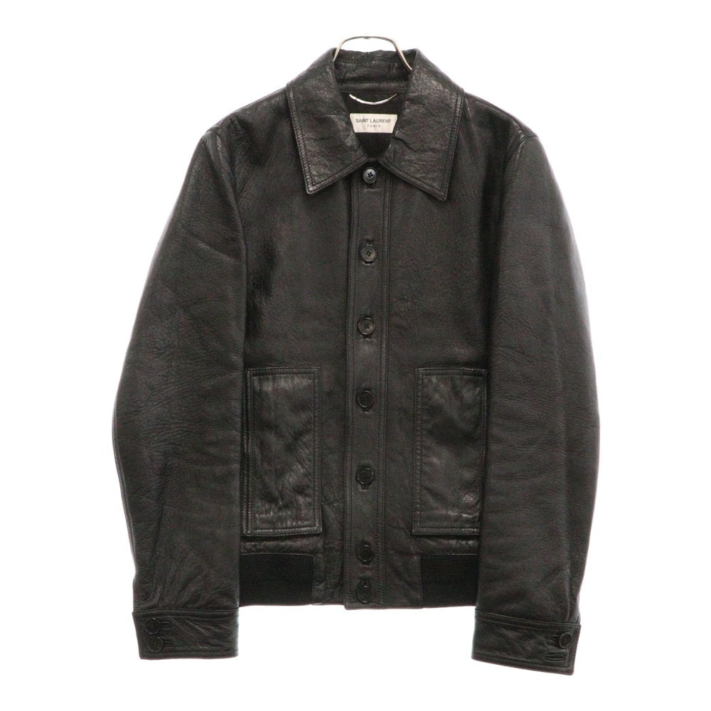 SAINT LAURENT PARIS(サンローランパリ) Lamb Leather Jacket ラムレザー ジャケット ブラック 484279 YSNQ1