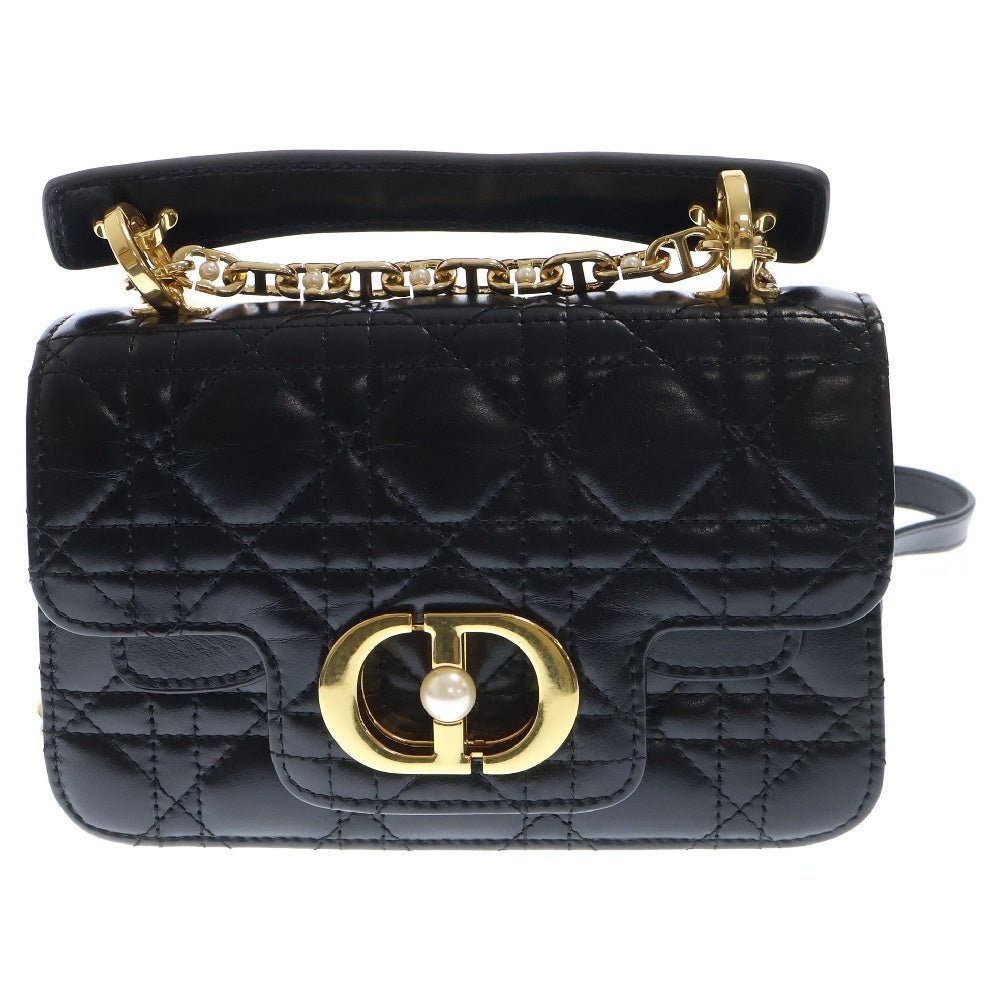 Christian Dior(クリスチャンディオール) ジョリー カナージュ レザー 2WAYハンドバッグ ショルダーバッグ ブラック M9272UBHI-M900